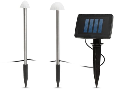 12x Solar Tuinlamp Set op Zonne-Energie – 12 Mini Paddenstoel Lampjes – Warm Wit LED – Met Kabel en Grondpen – Automatisch Aan/Uit – Sfeerverlichting voor Tuin en Border [11243]