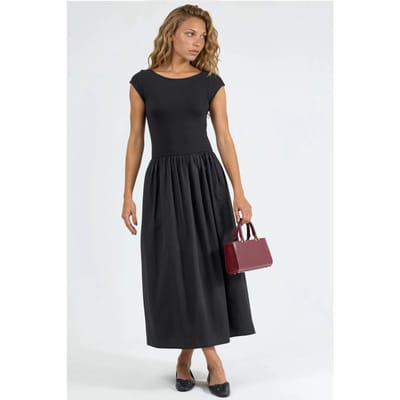 Casual Midi-jurk met Ronde Hals