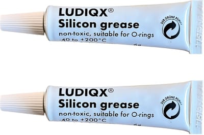 Smeermiddel voor zetgroep koffiezetapparaat | Siliconenvet 6 gram | Set van 2 tubes | Alternatief voor HD5061, 421946017941 | Universeel in te zetten voor Bosch, JURA, Nivona, Miele, Philips, Saeco, Siemens e.a. | LUDIQX® huismerk