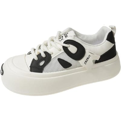 Zomer Mesh Schoenen Dames Ademend Mesh Nieuw Platform Witte Schoenen Casual Veelzijdig Sport Papa Board Schoenen 40 white
