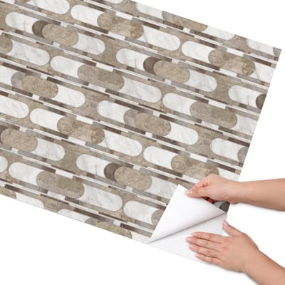 Coloray Meubel Wrap Folie - Bruin Meubelfolie - 75x150 cm - Plakfolie Meubels Aardpatronen - Decoratiefolie Zelfklevend - Geometrische Meubelfolie - Meubelfolie Zelfklevend - Badkamer decoratie - Achtergronden en patronen