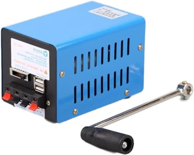 Hand Crank Generator - Manuele Energiebron - Noodstroom Opladen - 20W Vermogen - 18 cm Hoog - Metaal