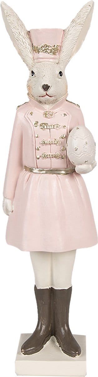 Clayre & Eef Beeld Konijn 23 cm Beige Roze Polyresin