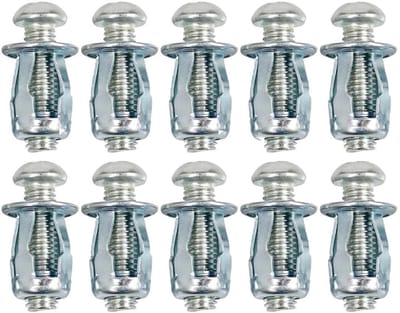 Jhubersproducts - Holle Metalen Holteankers - Stevige Bevestiging - M6 x 25mm - Aluminium en Hout - 10 Stuks - Voor Deur- en Muurbevestigingen