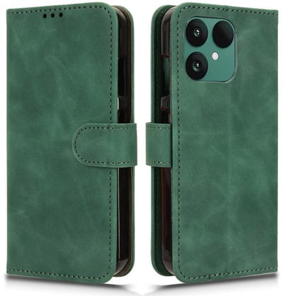 Telestore - Mat groen agenda book case hoesje - telefoonhoesje geschikt voor Fairphone 6 / Fairphone 6+