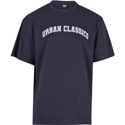 Urban Classics - UC College Logo Tall Heren Tshirt - M - Blauw