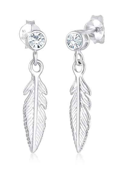 Elli Oorbellen Veer Boho Kristallen 925 Sterling Zilver