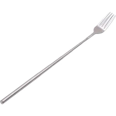 Zilveren roestvrijstalen telescopische uitschuifbare vork Diner Fruit Dessert Lange bestekvorken Barbecue Vleesvork Keukenaccessoires Gereedschap white