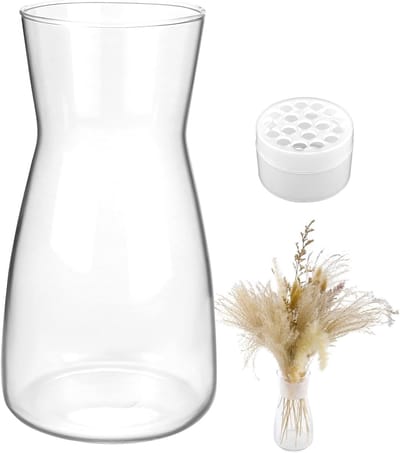 Decoratieve vaas van transparant glas voor rozen - tulpen - pampasgras - gedroogde bloemen - bruiloft - woonkamer - slaapkamer