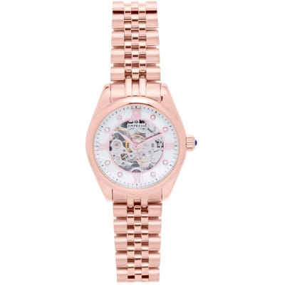 Empress Magnolia Automatic MOP Skeleton Dial Bracelet Watch