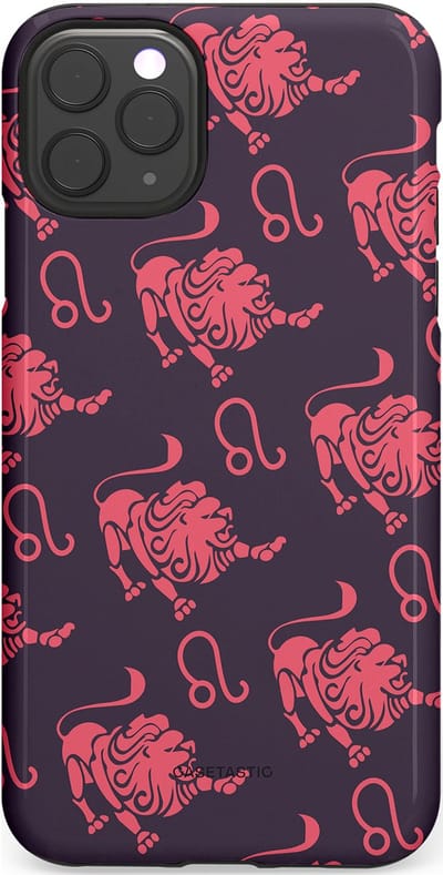 Casetastic Hoesje Geschikt voor Apple iPhone 11 Pro Max - Stijlvolle Beschermende Duo-layer Case - Zodiak leeuw