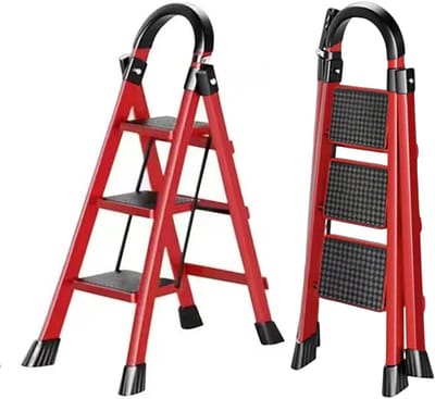 Inklapbare trapladder met leuning, 3 tot 5 treden, antislip en hoge draagkracht