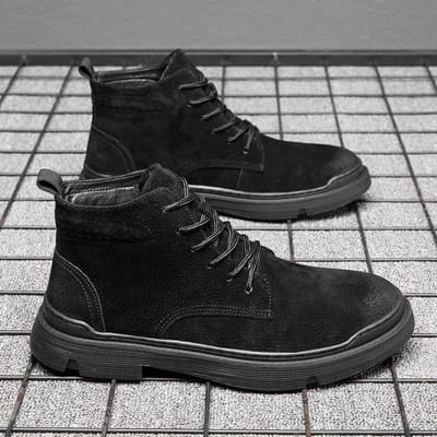 Heren Martin Boots Heren Leren Laarzen Casual Trend High-Top Werkschoenen Enkellaarsjes Lente Nieuwe Herenschoenen 45 white