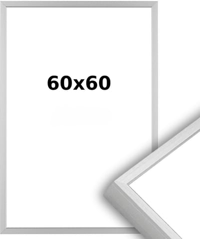 Aluminium Wissellijst 60 x 60 Matzilver - Ontspiegeld Glas - Professional
