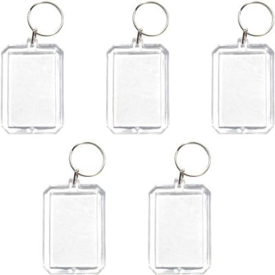 Dailygoods - Acryl Fotosleutelhangers - Transparante Fotolijst - Onmisbaar voor Sleutels - 5 stuks - Sleutelhanger met Foto - Geschikt voor Auto
