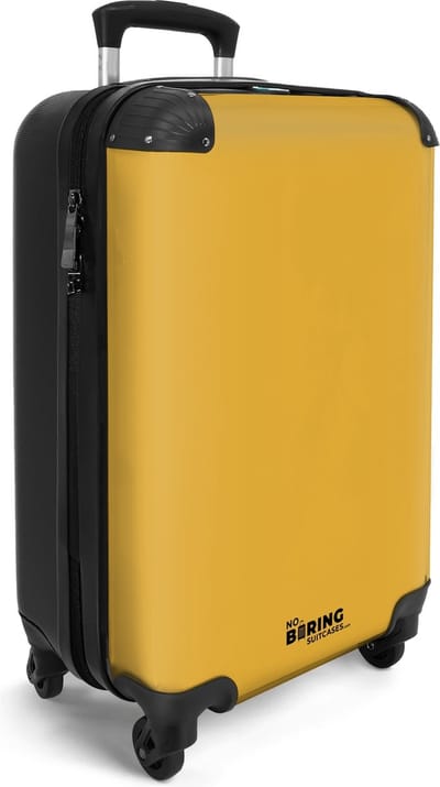 NoBoringSuitcases.com® - Handbagage koffer lichtgewicht - Reiskoffer trolley - Gele reiskoffer trolley - Travel luggage - Cabin suitcase - Vakantie valiezen volwassenen - Rolkoffer op wieltjes - Past binnen 55x40x20 en 55x35x25
