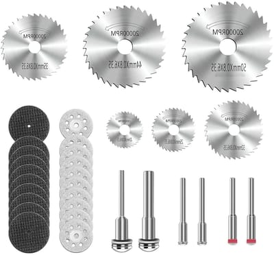 32-delige snijdisk set voor roterende gereedschappen, mini diamant snijdisk, geschikt voor hout, plastic, steen en metaal, inclusief 3 mm schacht