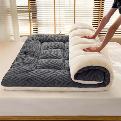 Japanse Vloermatras - Gewatteerde Futon - Comfortabel Slapen - Opvouwbaar Lichtgewicht - 120 x 200 cm - Grijs