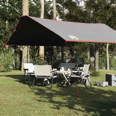 vidaXL - Kampeerluifel - waterdicht - 420x440 - cm - grijs - en - oranje