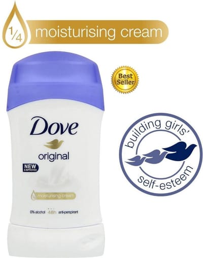 Dove Original Deodorant Vrouw - Anti Transpirant Deodorant Stick met 0% Alcohol en 48 Uur Zweetbescherming - Bestverkochte Deo - 5 Stuks