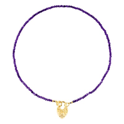 "Love lock" necklace | Stainless steel | paars