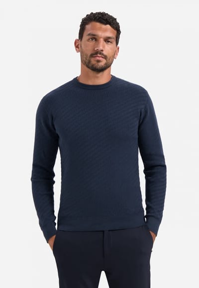 No Excess Pullover Crewneck Jacquard Solid Night Größe: S | Pullover Outlet | Herren | Schwarz