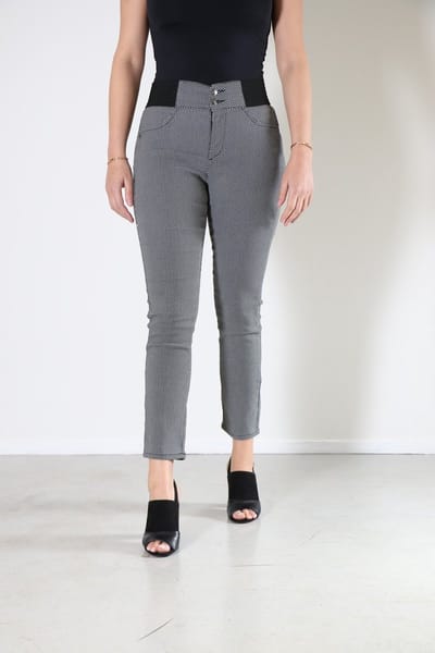 New Star dames broek - broek slim fit model - Melbourne - zwart/wit print - lengte 29 - maat 27