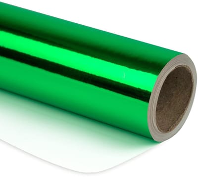 Allecto - Groen metallic inpakpapier - Effen gekleurd papier - Perfect voor bruiloft en verjaardag - 43 cm x 10 m - Geschikt voor babyshower en Ker...