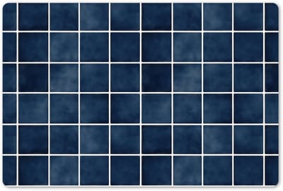 Placemats 45x30 cm - Placemat kunststof - 1 stuk - Tegel - Modern - Blauw - Borden onderleggers - Decoratie voor op tafel - Keuken tafeldecoratie accessoires - Vinyl onderlegger - Tafelversiering