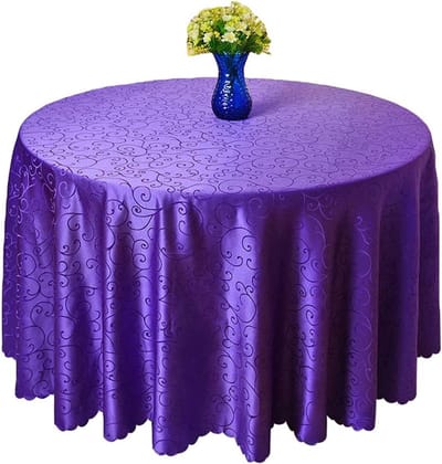 Rond Tafelkleed - Damast Jacquard - Feestelijke Decoratie - Vlekbestendig Polyester - 280cm - Lila