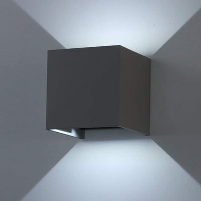 12W LED Wandlamp binnen en buiten met instelbare stralingshoek - Waterdichte wandlamp met koud wit licht (6000K)