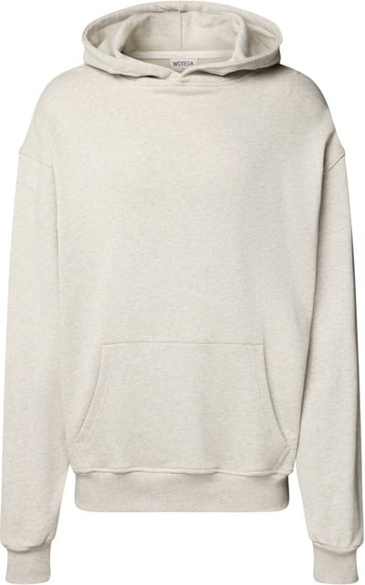 WOTEGA Heren Hoodie VibeHood – Oversized Fit – Katoen – Beige – Melange & Kangoeroezak