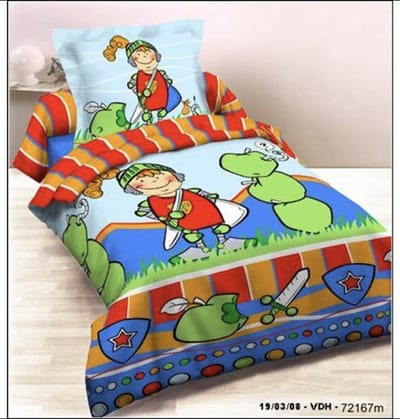 Kinderdekbedovertrek Arthur-140x200 cm + 1 kussensloop 65x65 cm- ridder-100% katoen