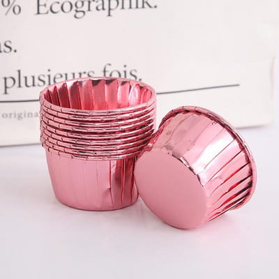 Lot de 50 moules à muffins et cupcakes épais double face en or, emballages pour gâteaux, plateaux de cuisson, gobelets en papier, outils de pâtisserie, fournitures de fête rose or