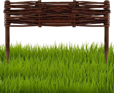 Bedrand wilgenhout - Tuinafboording sierhek - Tuin decoreren - Handgevlochten natuurlijk materiaal - 10 x 40 cm - Natuurlijk