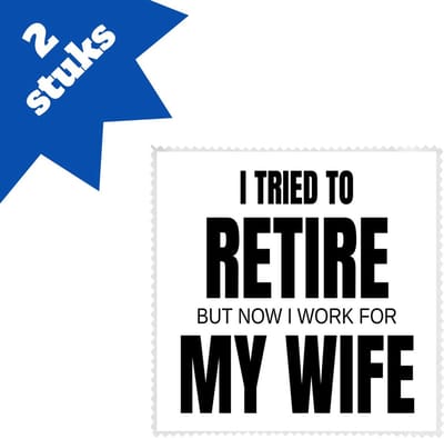Akyol - i tried to retire brillendoekjes - Pensioen - werken voor vrouw - werk - afscheidscadeau - verjaardagscadeau - kado - 17,8 bij 17,8 cm - 2 stuks