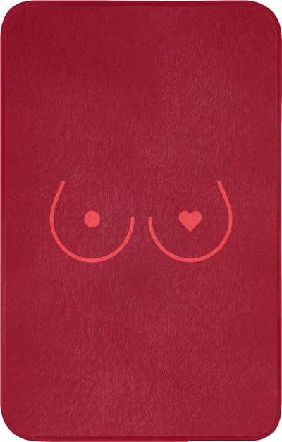 WC mat 50x80 cm - Antislip - Minimalistisch - Lijnillustratie - Rood - Toiletmat - Vloermat - Douchemat - Toilet tapijt - Toiletmatten