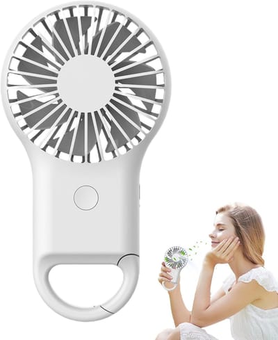 Op Accu Werkende Handventilator - Stille Kleurrijke LED Zakventilator | Krachtige Koeler Voor Dames, Heren, Kinderen, Reizen & Camping
