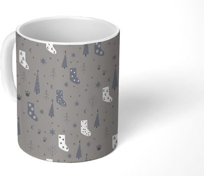 Mok - Koffiemok - Sokken - Patronen - Kerst - Mokken - 350 ML - Beker - Koffiemokken - Theemok