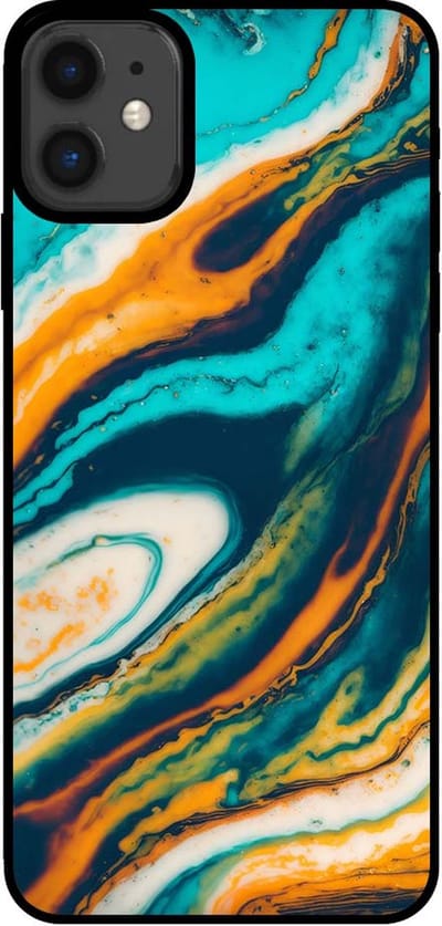 Smartphonica Telefoonhoesje voor iPhone 11 marmer look - backcover marmer hoesje - Groen geschikt voor iPhone 11