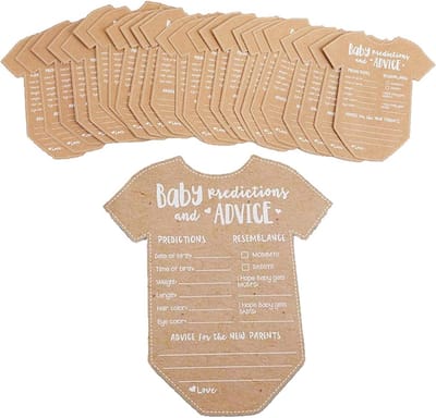 25 vellum voorspellingskaarten voor baby shower decoraties