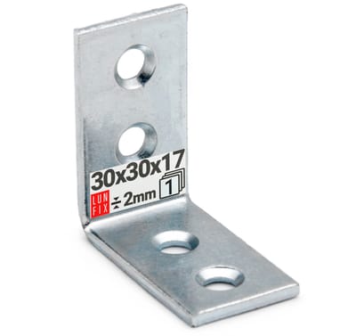 LUN FIX - Stoelhoek - smalle hoekverbinder - 30x30x17x2 mm - 90 graden - houtverbinder