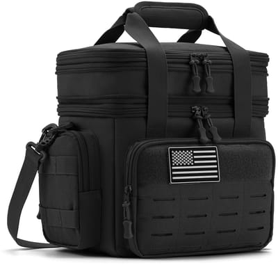 Geargalaxy Lunchbox - Reis Lunchbox - Outdoor Lunchbox - Bewaardoos - Picknickbox - Koeltas - Koelbox Tas - Picknickdraagtas - Zwart