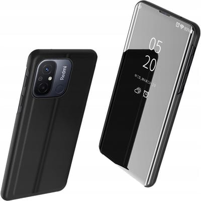 Étui Clear View pour Xiaomi Redmi 11A / Poco C55 / Redmi 12C, étui à rabat, noir