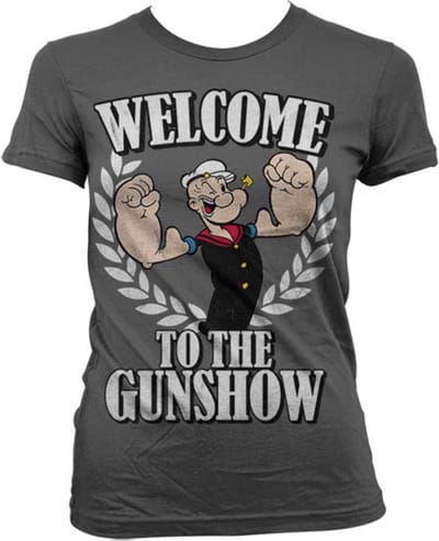 Popeye Dames Tshirt -S- Welcome To The Gunshow Grijs