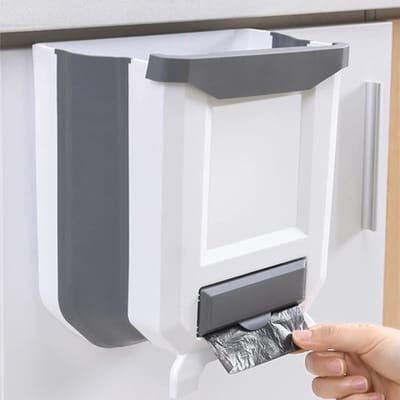 Ynkkvre - inklapbare hangende vuilnisbak 9L - keuken afvalbak voor kastdeur, auto, badkamer, kantoor en slaapkamer - wit
