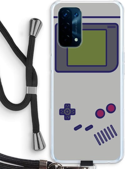 Case Company® - Hoesje met koord geschikt voor Oppo A74 5G hoesje met Koord - Game On - Telefoonhoesje met Zwart Koord - Bescherming aan alle Kanten en Over de Schermrand