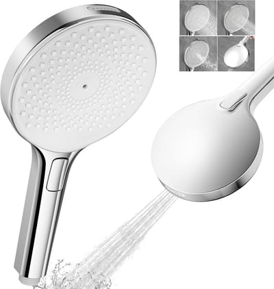 Auralum max Douchekop - Regendouche - 4 Sproeistanden - Hoge Druk - Betere Huid - Handdouche - Luxe Moderne Handdouche - Chrome