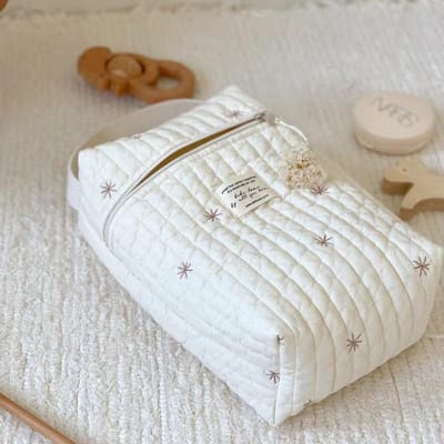 Sac à couches pour poussette Portable, caddie matelassé pour bébé, organisateur, sacs brodés pour maman, accessoires pour bébés, sac à langer, rangement