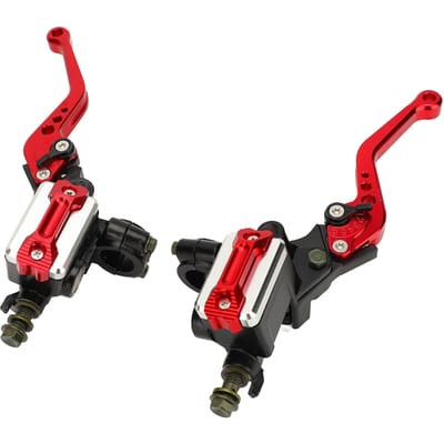 Motorfiets hydraulische rem- en koppelingshendelset van aluminiumlegering, universeel voor 22 mm rood